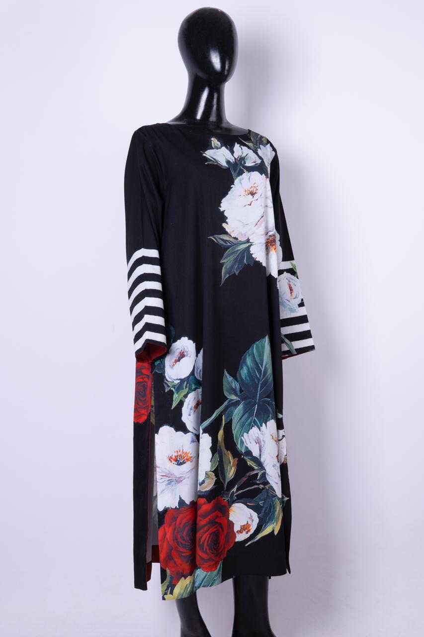 Black & white Floral Kameez